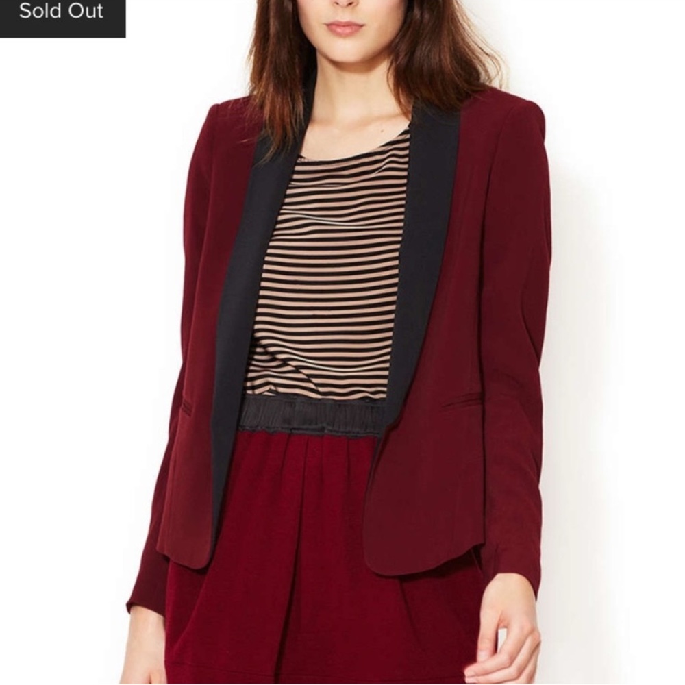 Sandro Burgundy Blazer Sz 36 Euro (S)
